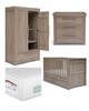 Franklin Grey Wash 4 Piece Cotbed set with Dresser Changer, Wardrobe and Premium Dual Core Mattress image number 1